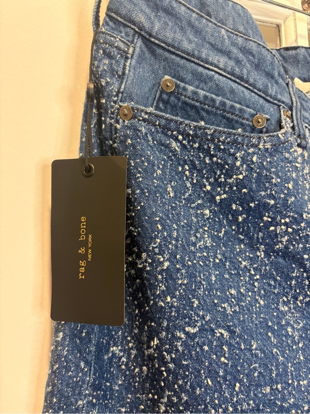 rag & bone Blue Speckled Wide Leg Jeans - Picture 5 of 6
